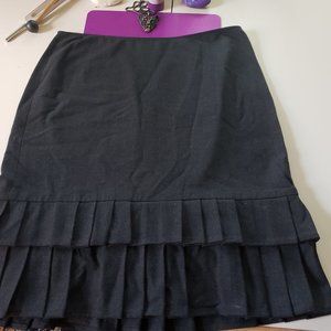 DKNY City wool blend fitted skirt with pleat flare